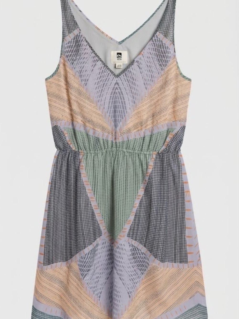 QSW Quiksilver Collection 100% Silk Geometric Print Dress - Size Large